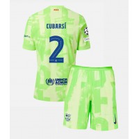 Camisa de Futebol Barcelona Pau Cubarsi #2 Equipamento Alternativo Infantil 2024-25 Manga Curta (+ Calças curtas)